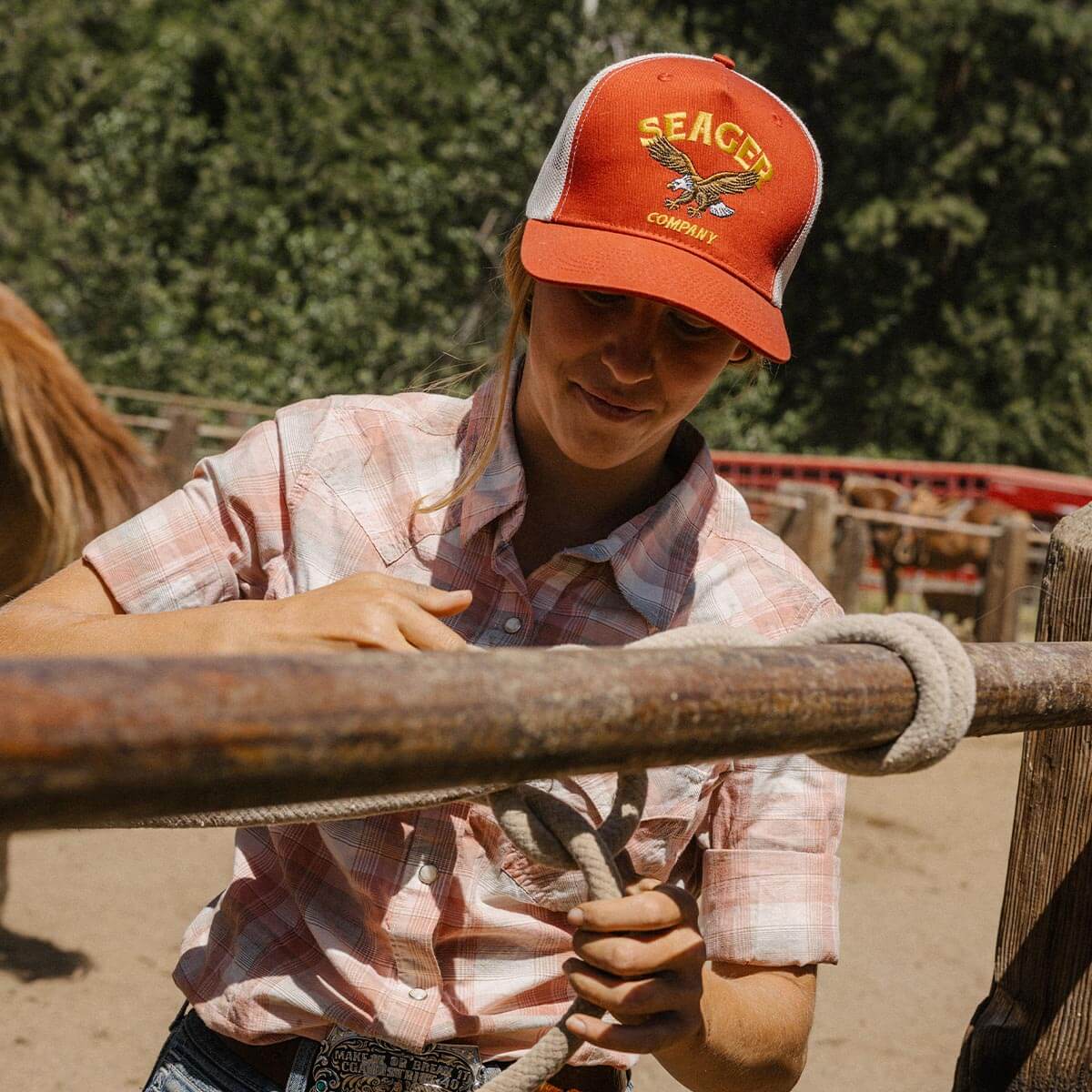 Bradley Trucker Snapback Burnt Red