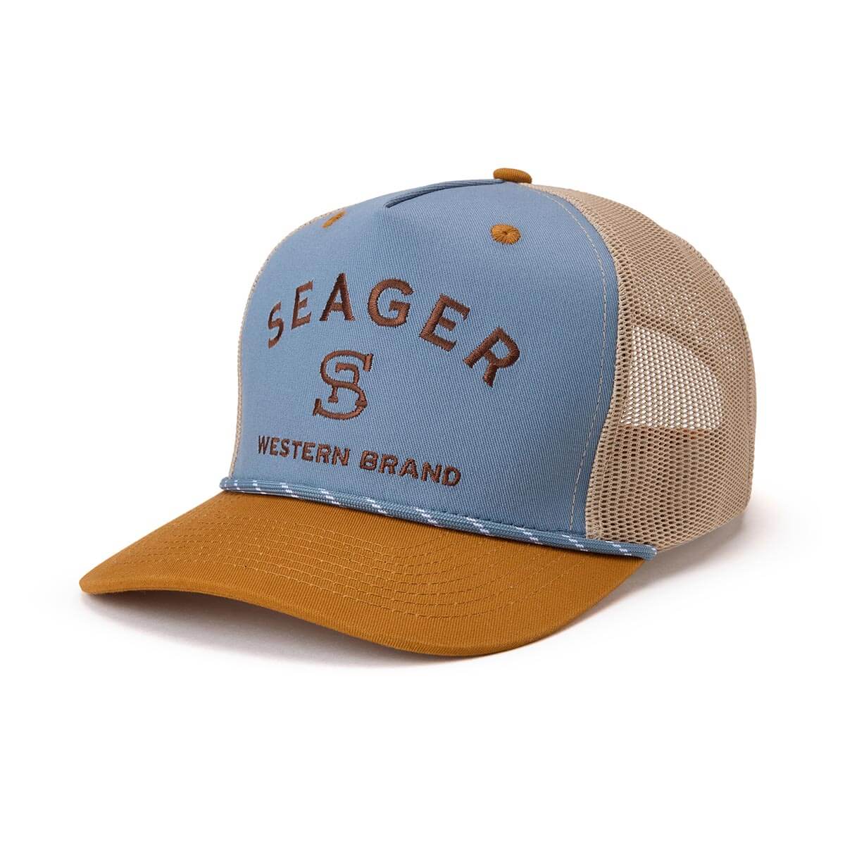 Branded Trucker Snapback Blue/Tan