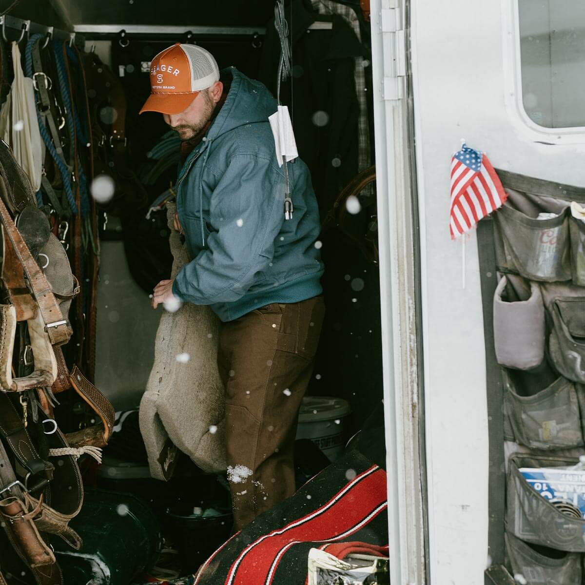 Branded Trucker Snapback Orange