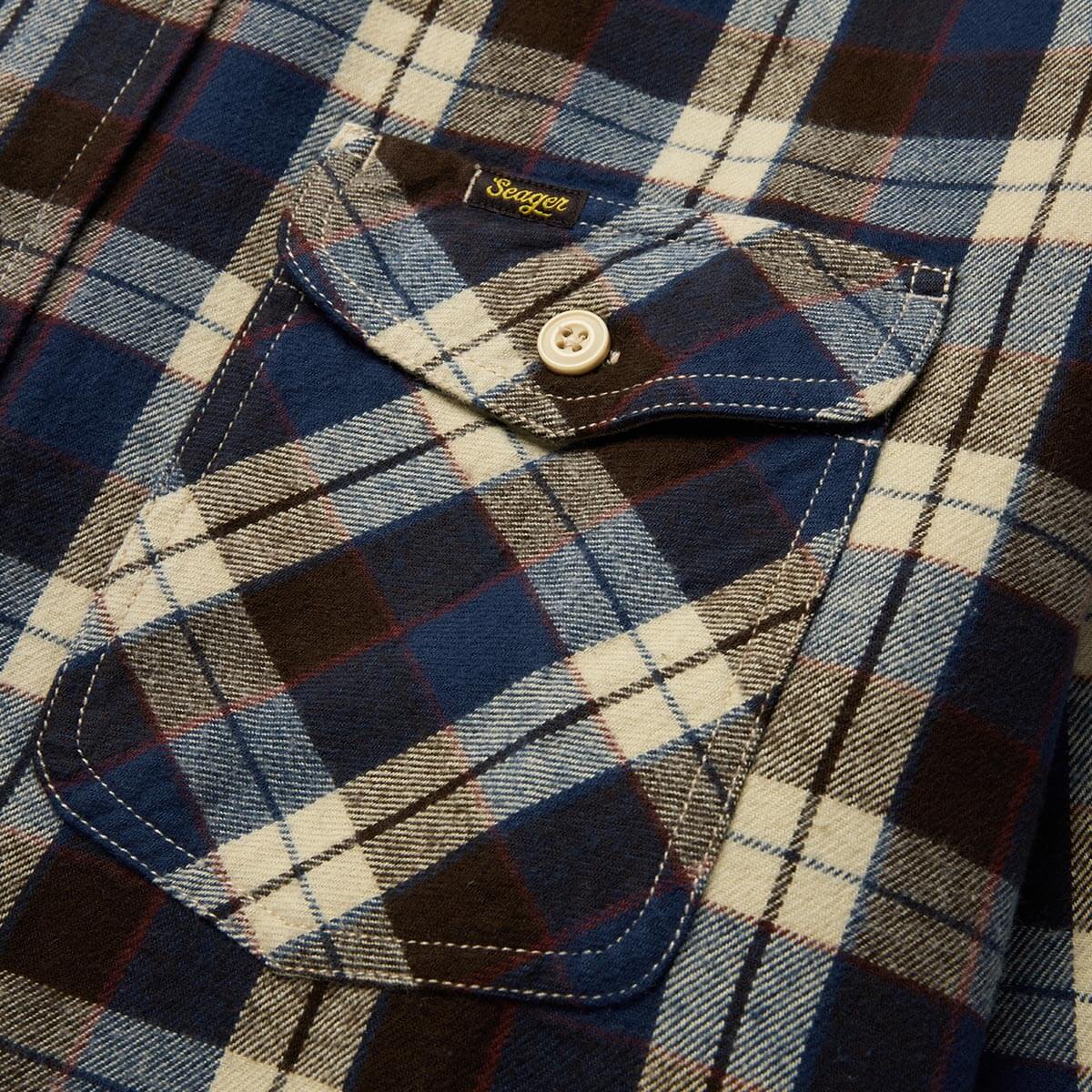 Calico Flannel Navy/Aged Brown