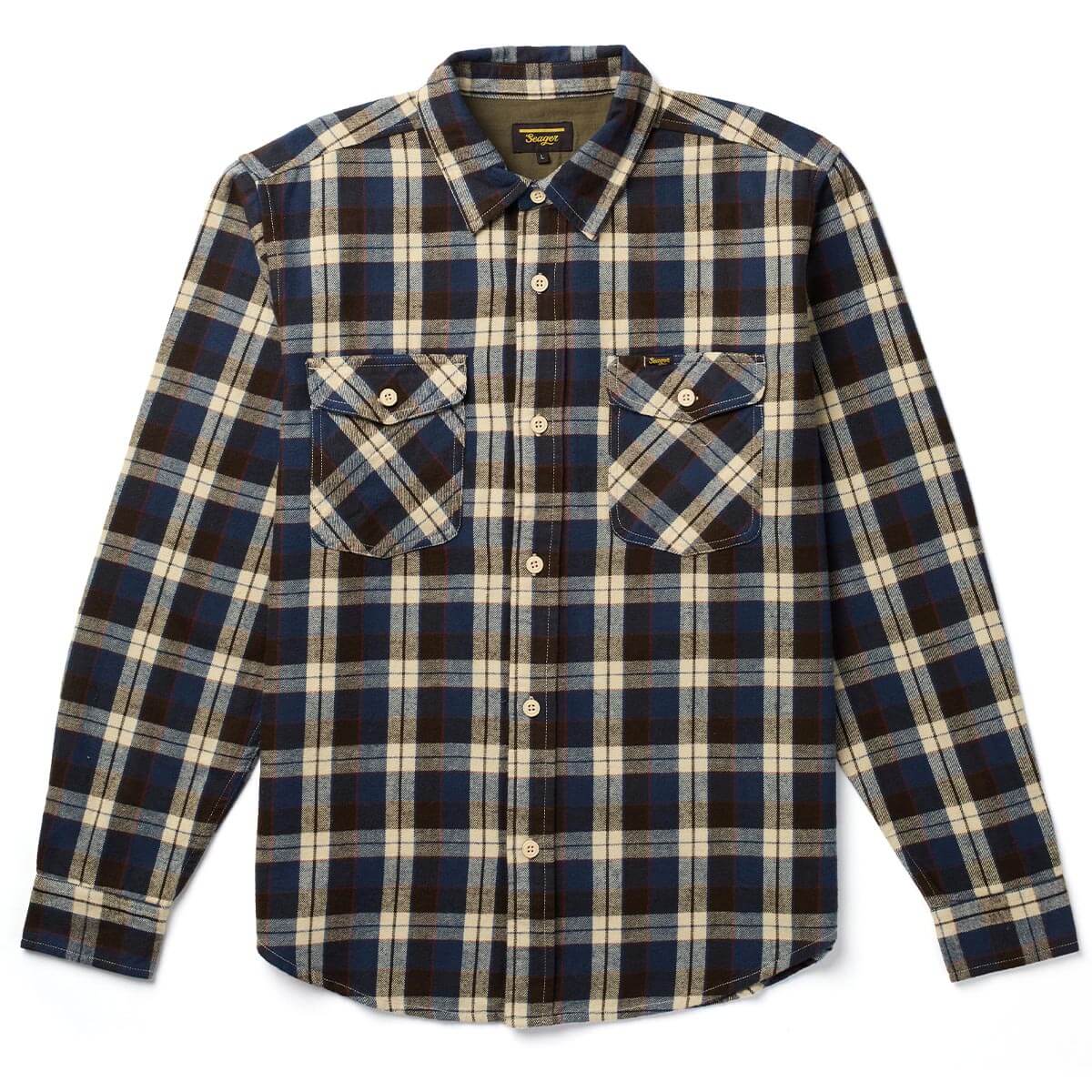 Calico Flannel Navy/Aged Brown