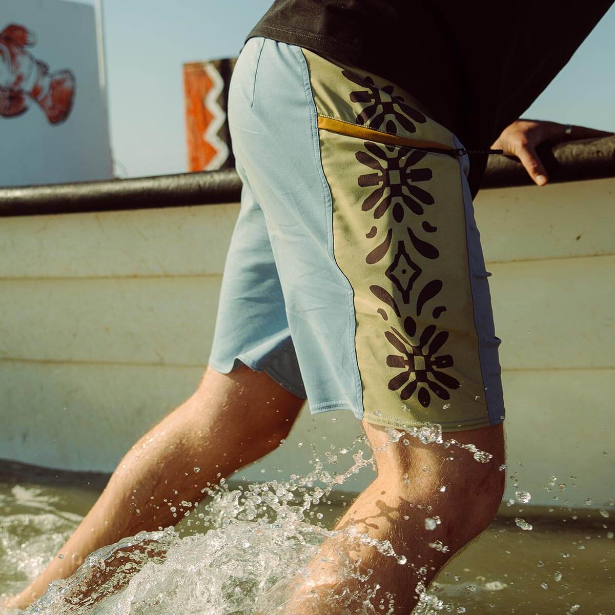 Capo Panel Boardshort Faded Denim