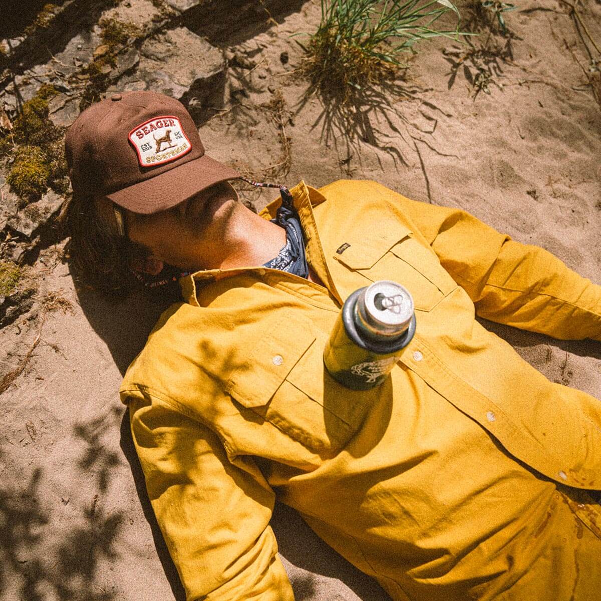 Chief L/S Overshirt Washed Amber Gold