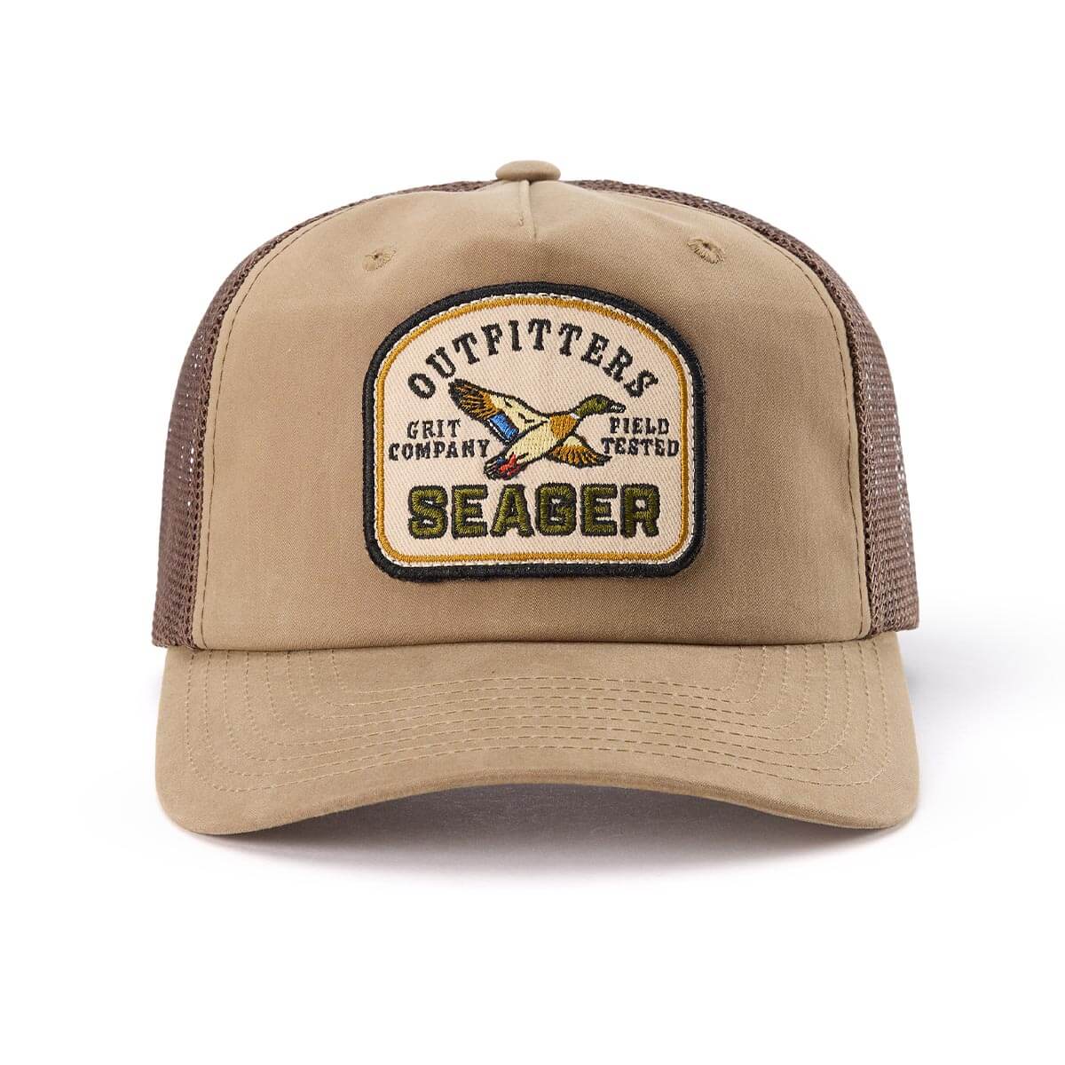 Outfitters Waxed Trucker Snapback Brown