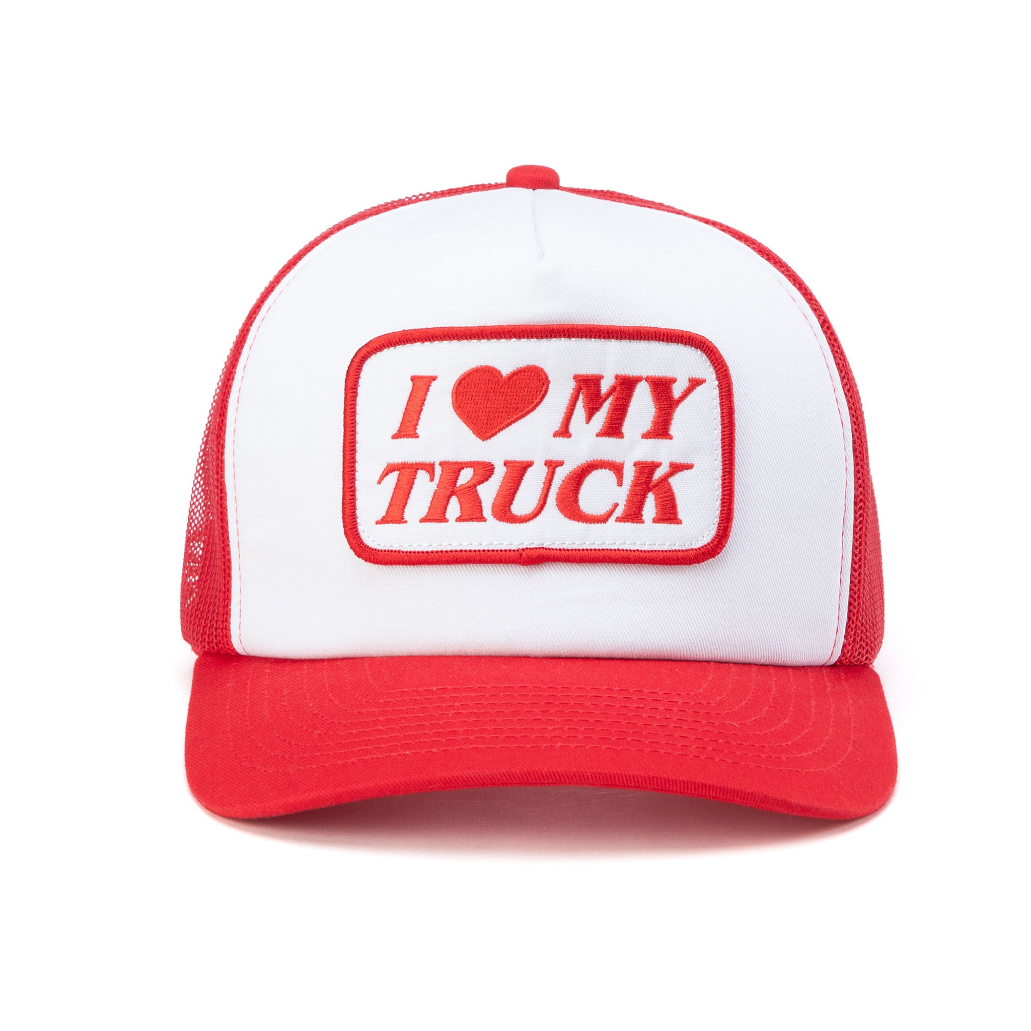 I Heart My Truck Mesh Snapback Red