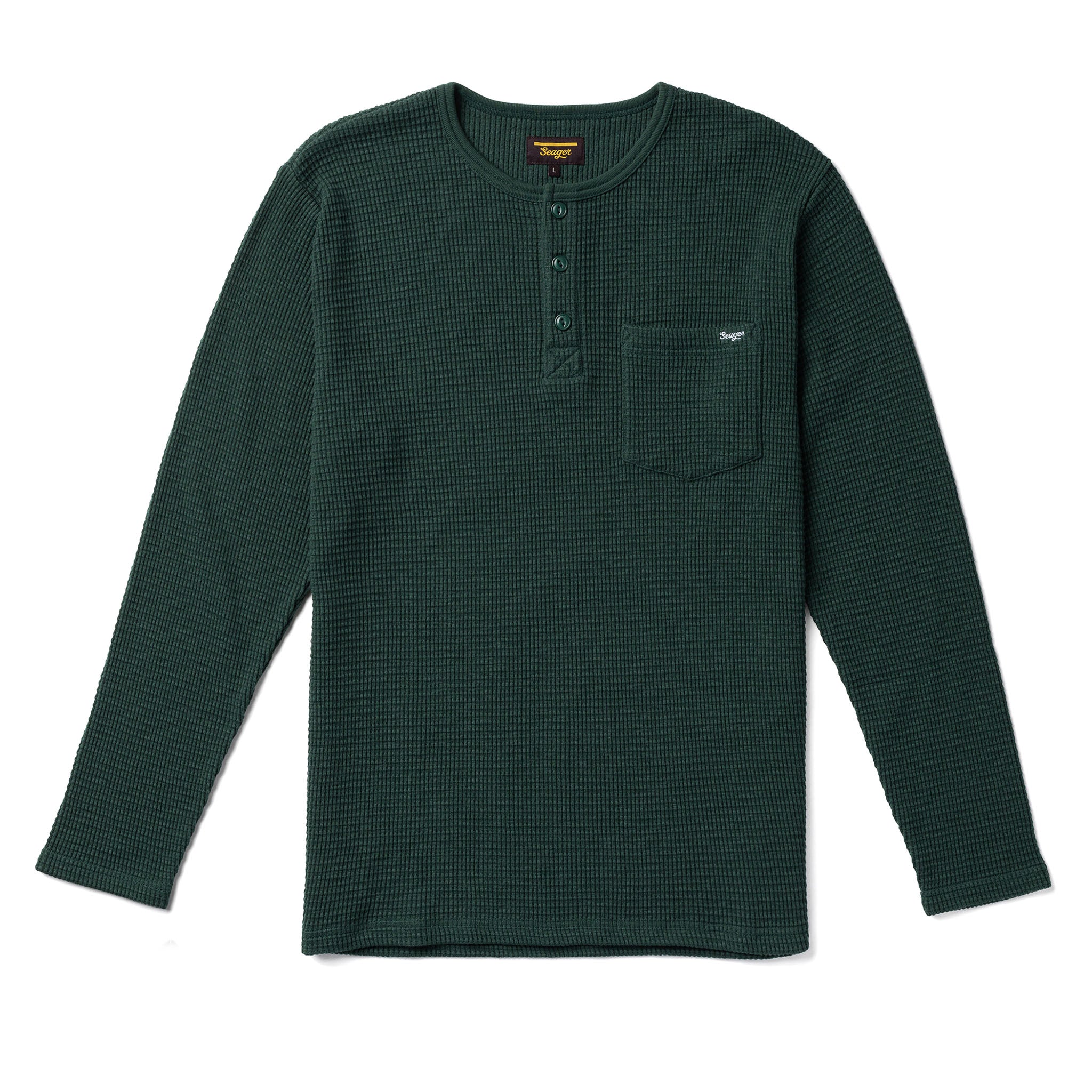 Sawpit Henley LS Thermal Dark Green | Seager Co.
