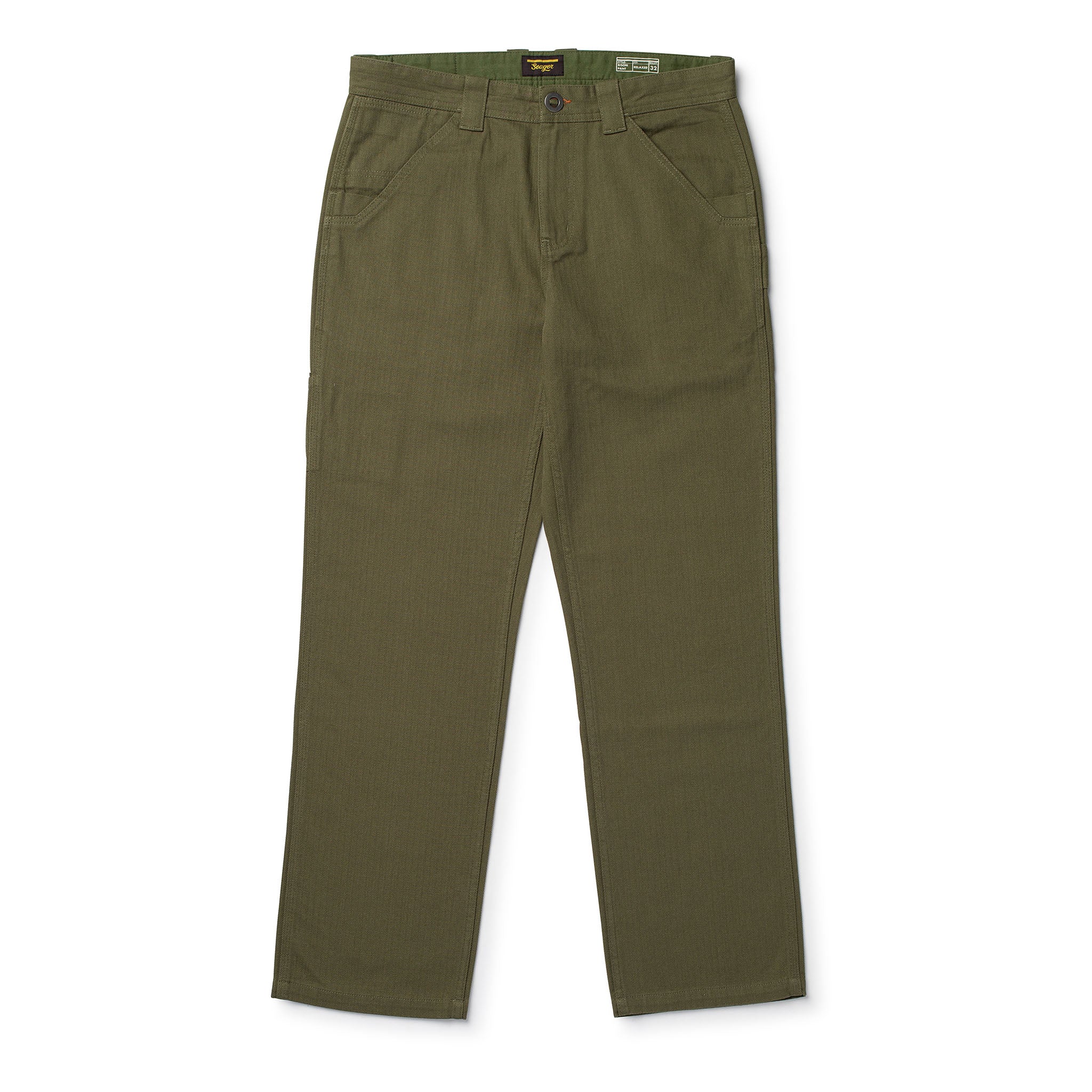 Bison Herringbone Pant Regular Fit Olive