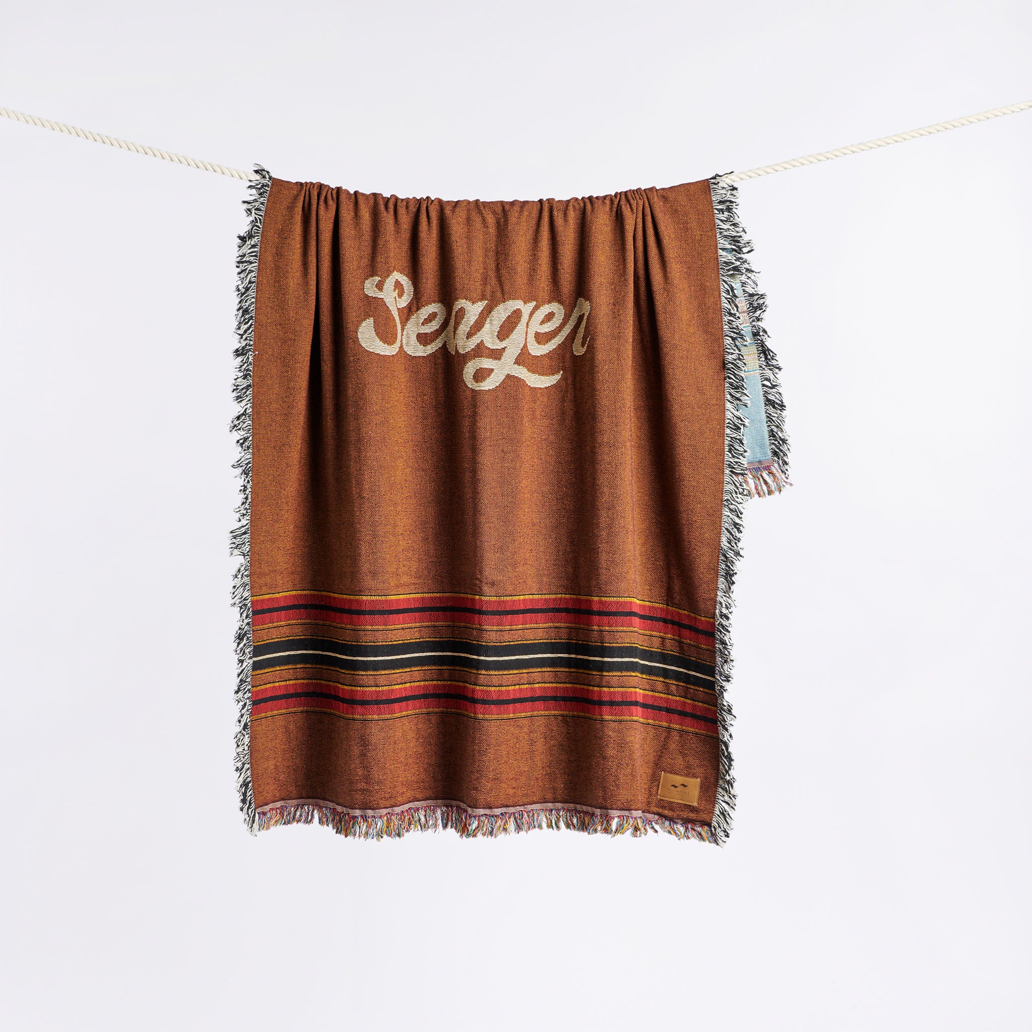 Seager x Slowtide Tapestry Blanket Striped Brown