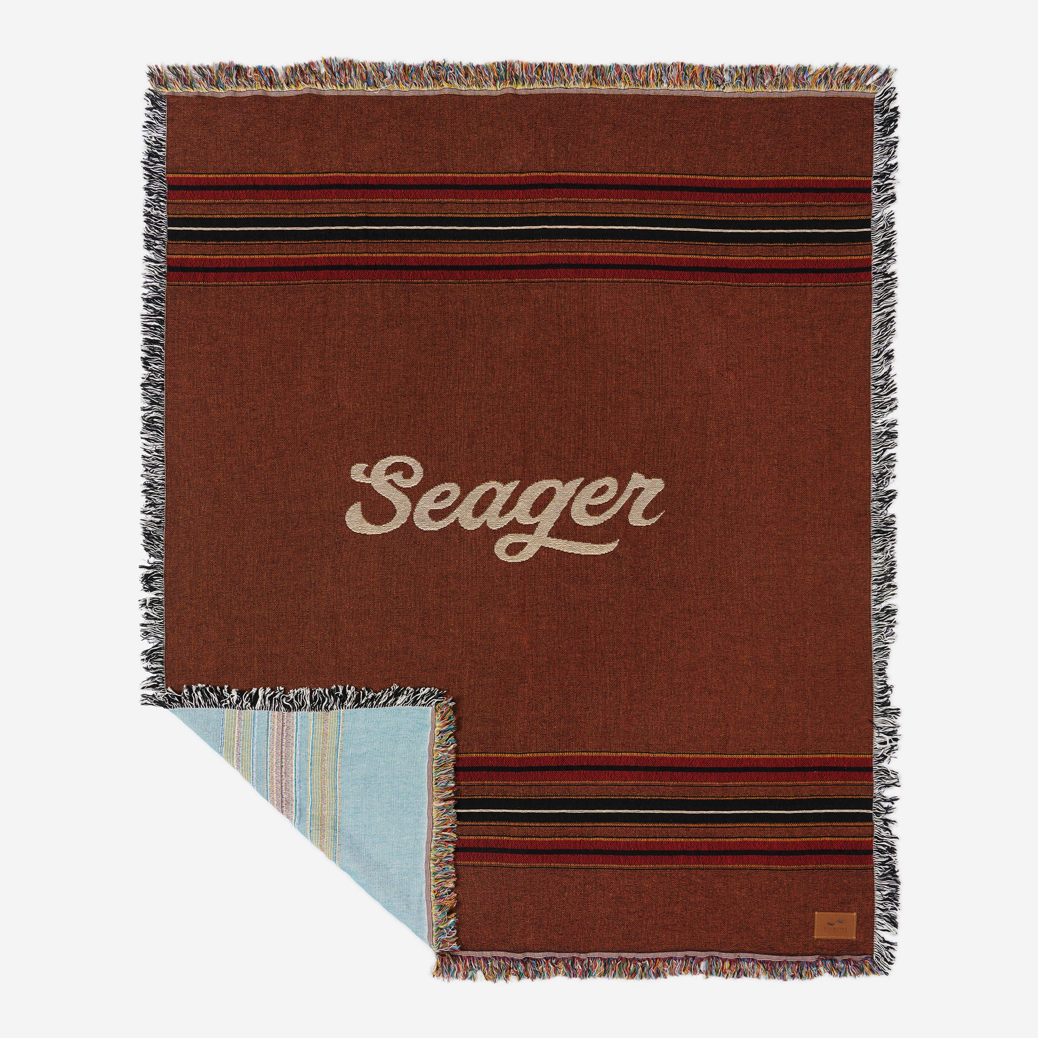 Seager x Slowtide Tapestry Blanket Striped Brown