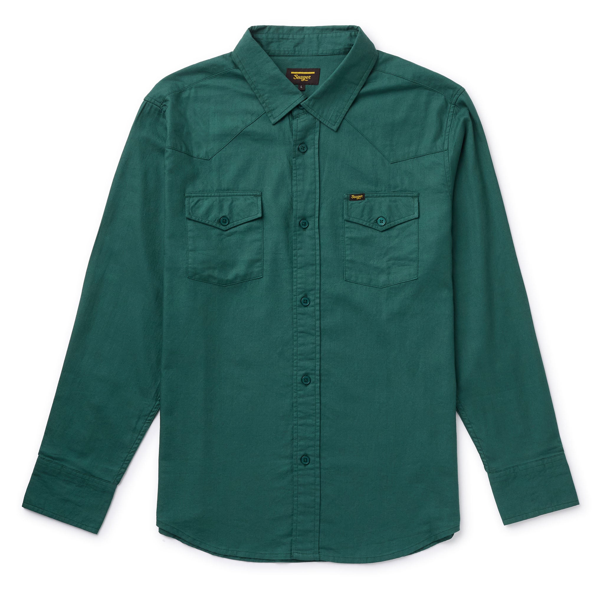 工場直売 Amarillo L/S Co. Seager | Green/Blue Shirt ウェア・シャツ