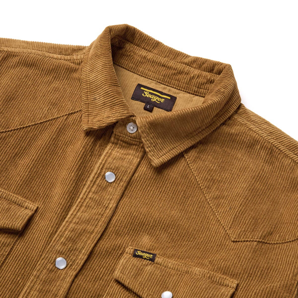 Reagan Pearl Snap Corduroy Carmel
