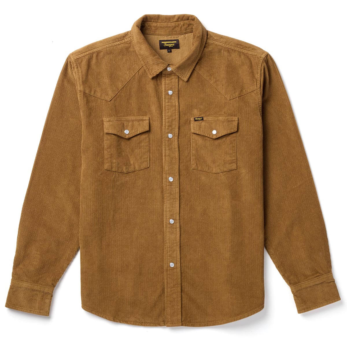 Reagan Pearl Snap Corduroy Carmel