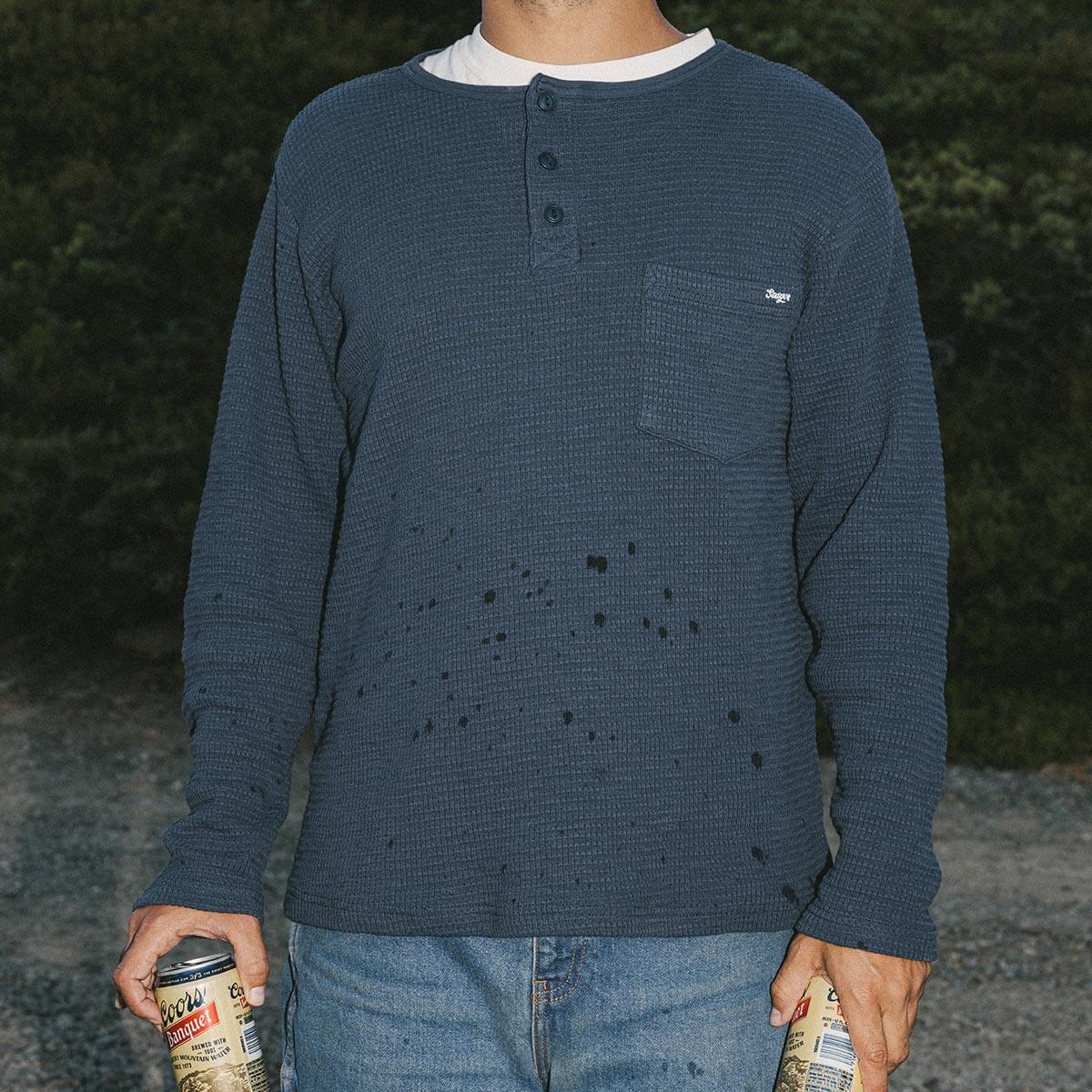 Sawpit Henley L/S Thermal Navy