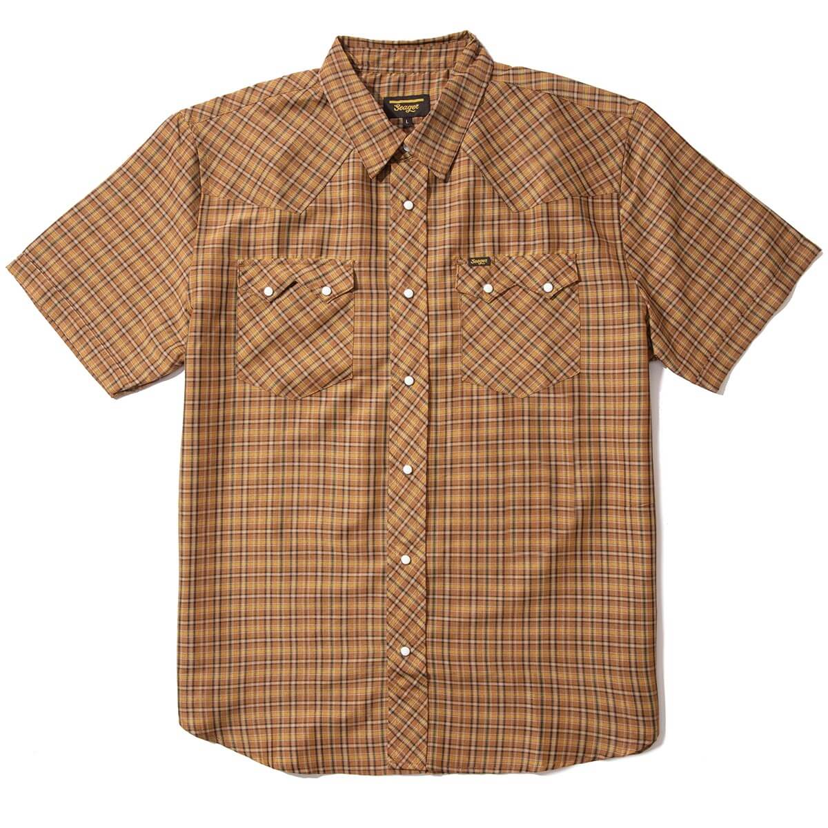 Sawtoof S/S Shirt Gold Mini Check Plaid – Seager Co.