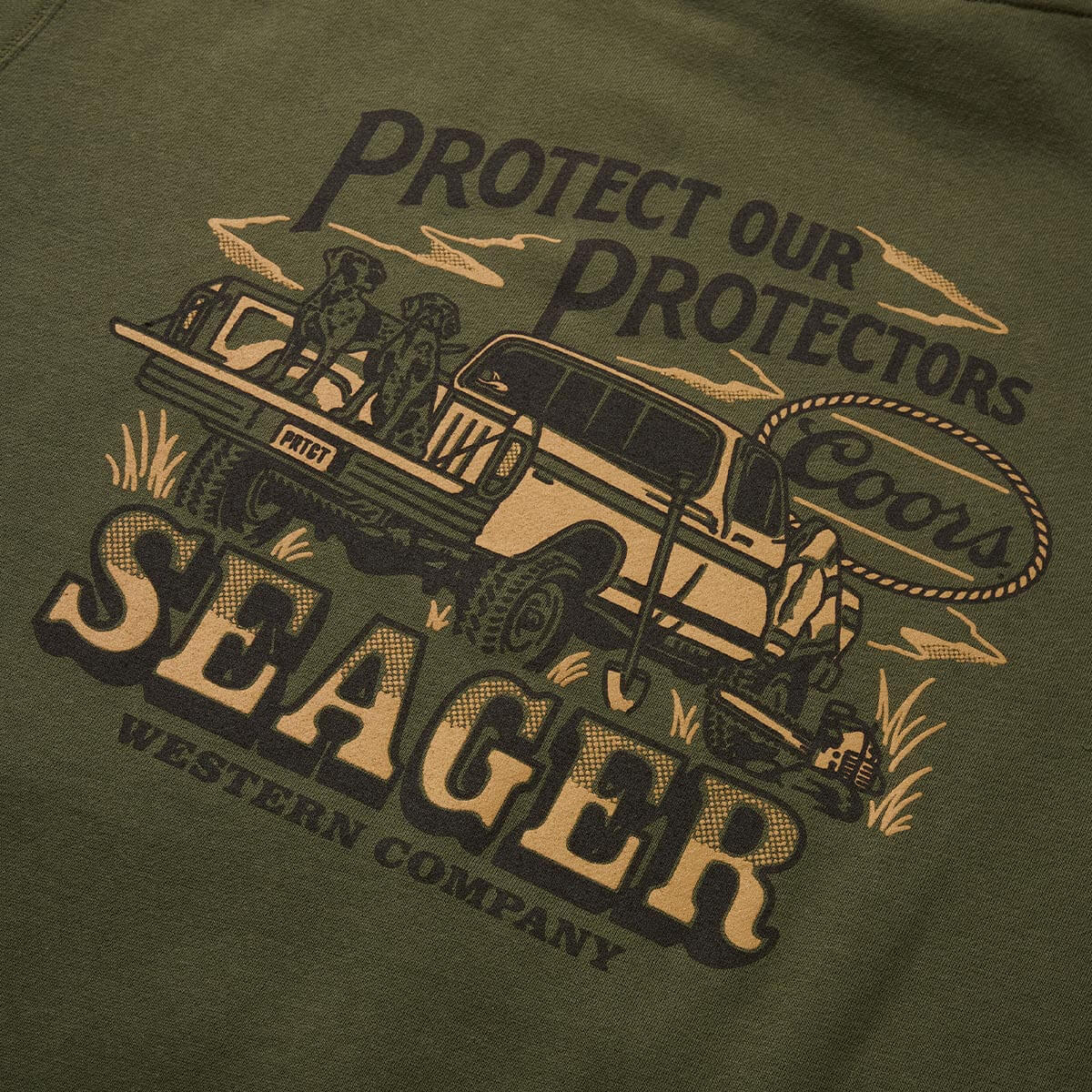 Seager x Coors Banquet Brush Truck Hoodie Army