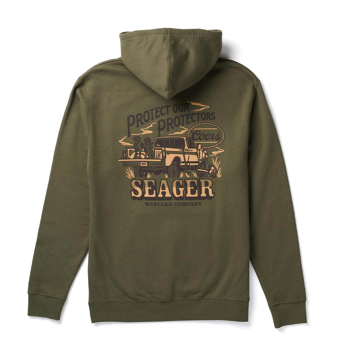 Seager x Coors Banquet Brush Truck Hoodie Army