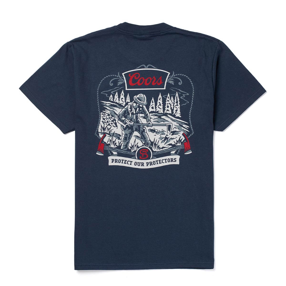 Seager x Coors Banquet Forest Line Tee Navy