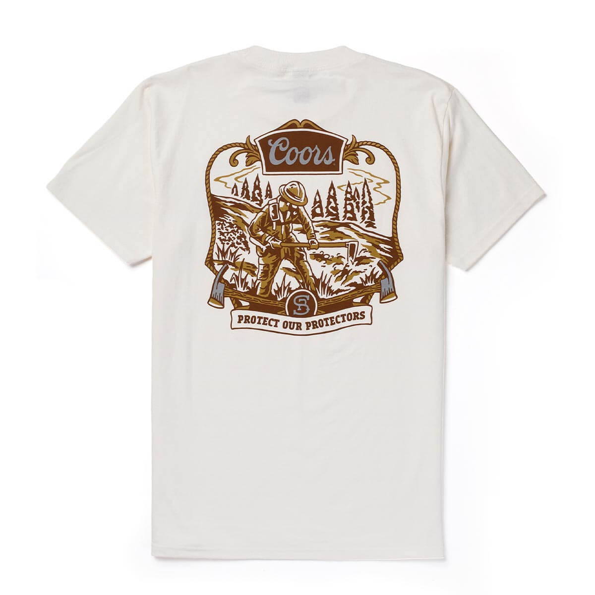 Seager x Coors Banquet Forest Line Tee Vintage White