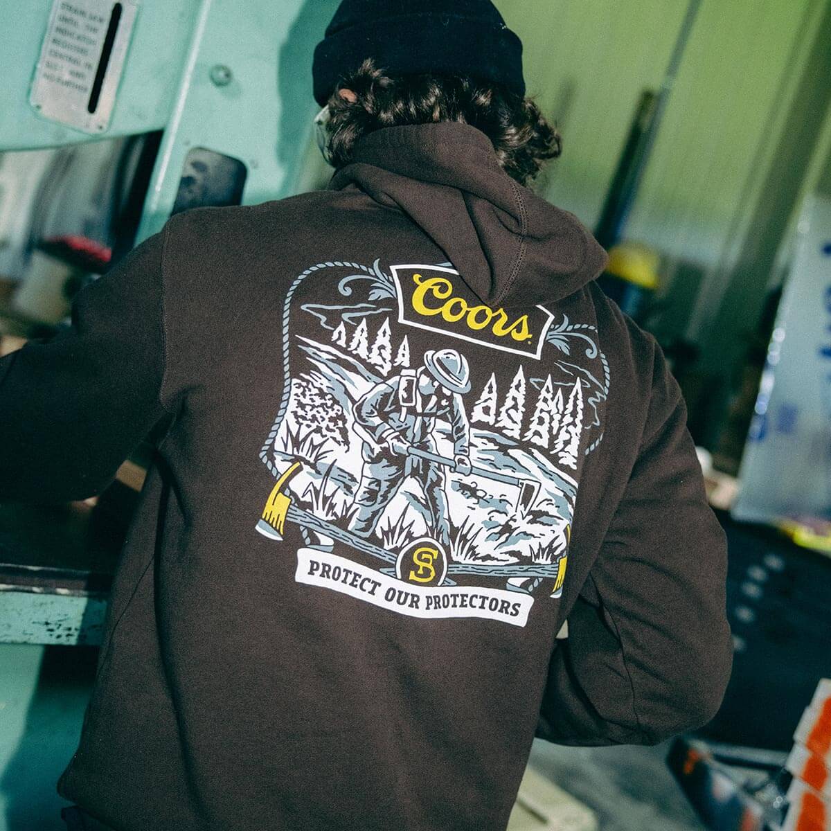 Seager x Coors Banquet Forest Line Hoodie Brown