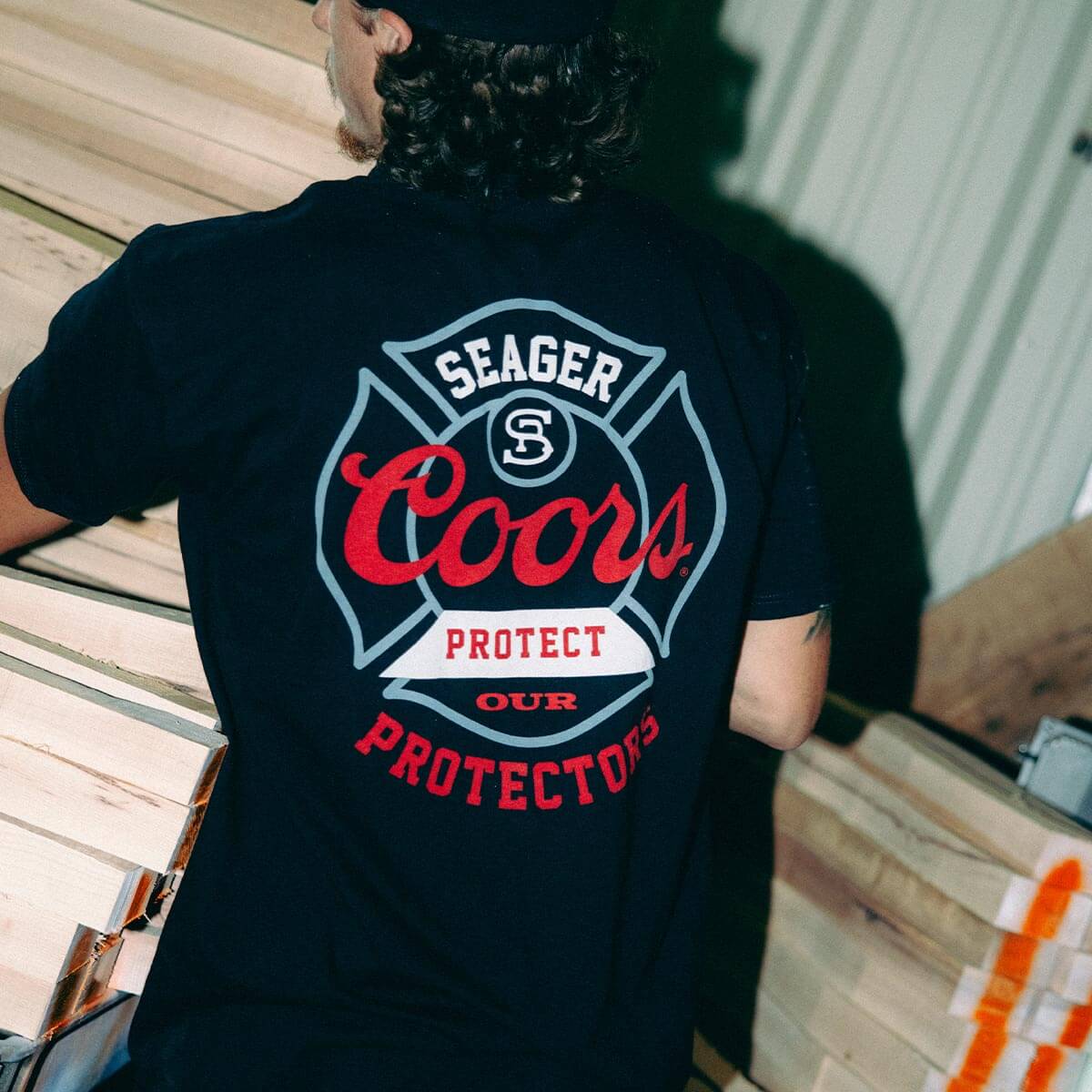 Seager x Coors Banquet Protectors Badge Tee Black
