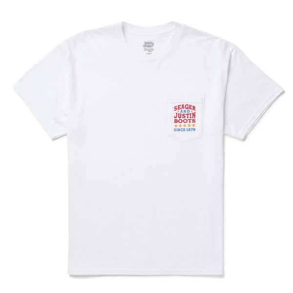 Seager x Justin Boots Legacy Pocket Tee White – Seager Co.