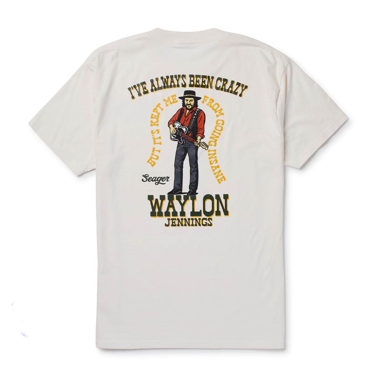 Seager x Waylon Jennings Always Been Crazy Tee Vintage White