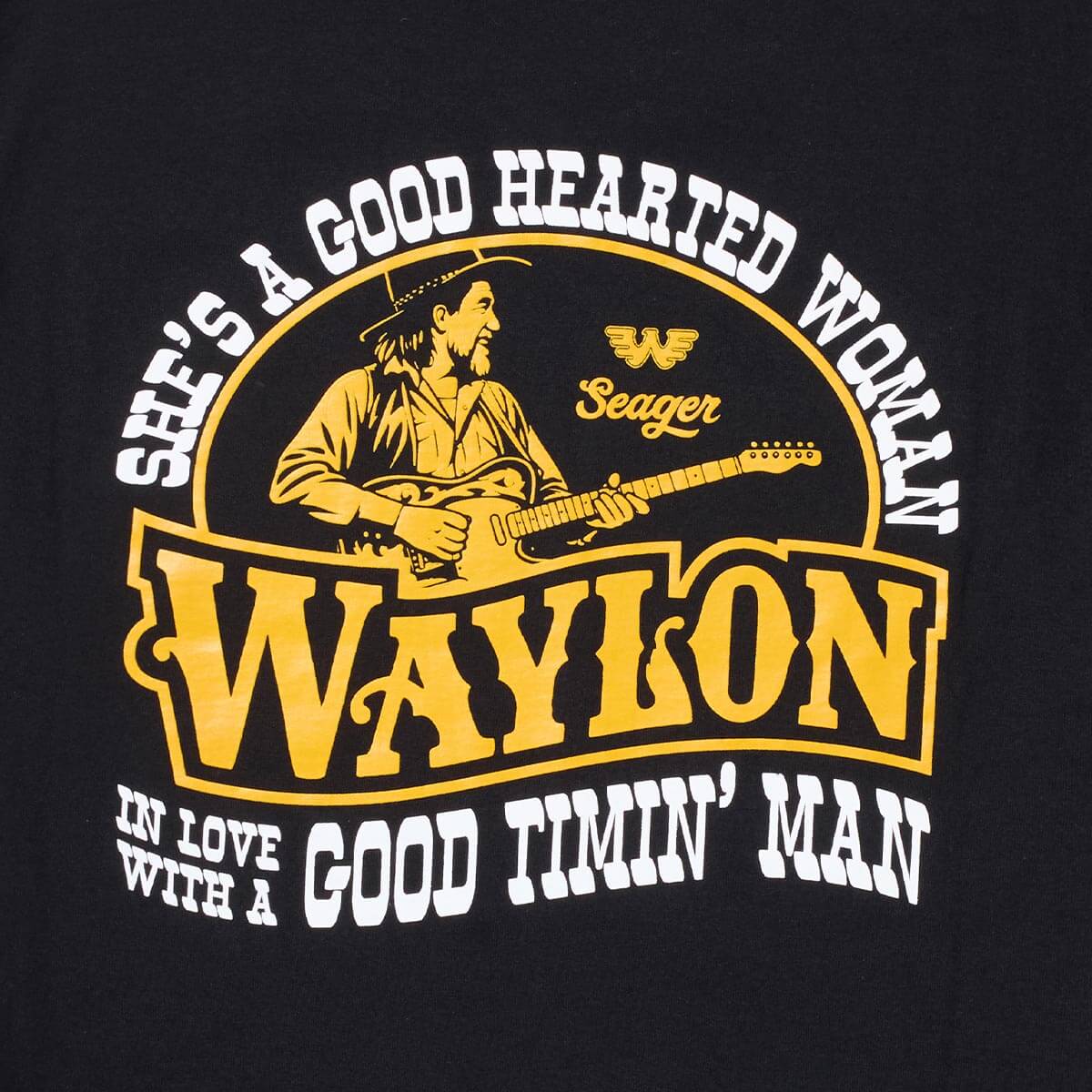 Seager x Waylon Jennings Good Hearted Woman Tee Black