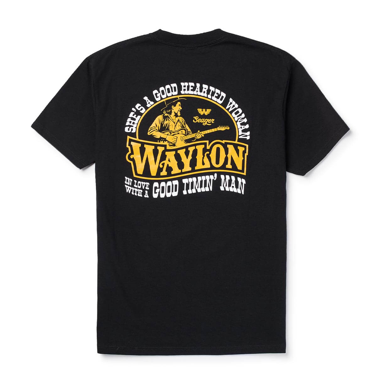 Seager x Waylon Jennings Good Hearted Woman Tee Black