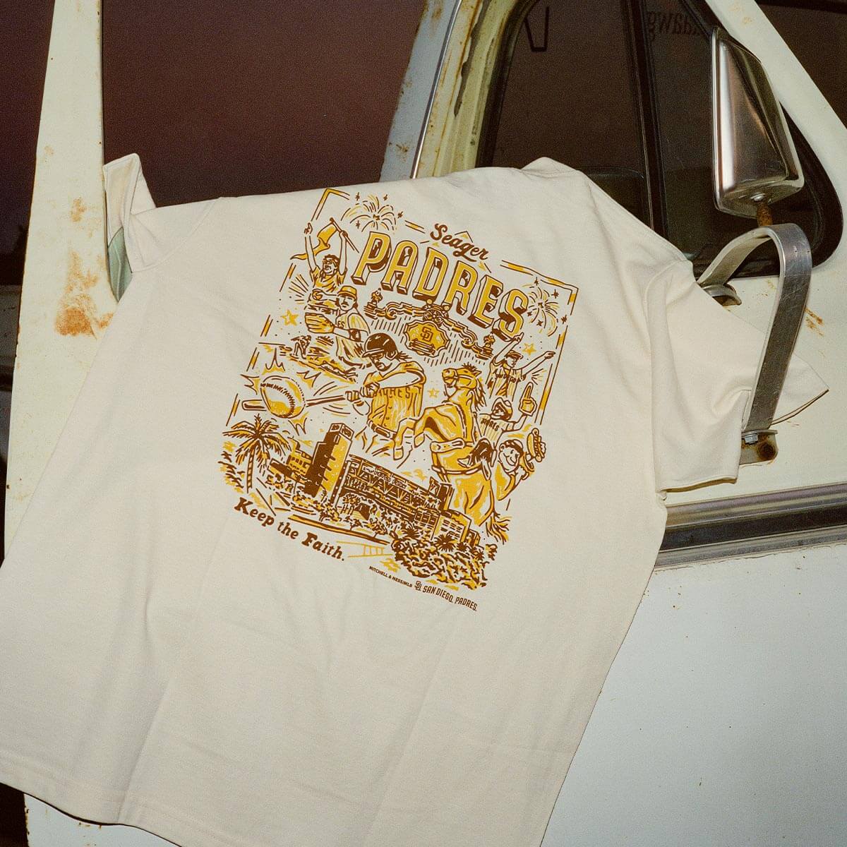 Seager x Padres Keep the Faith Tee Cream – Seager Co.