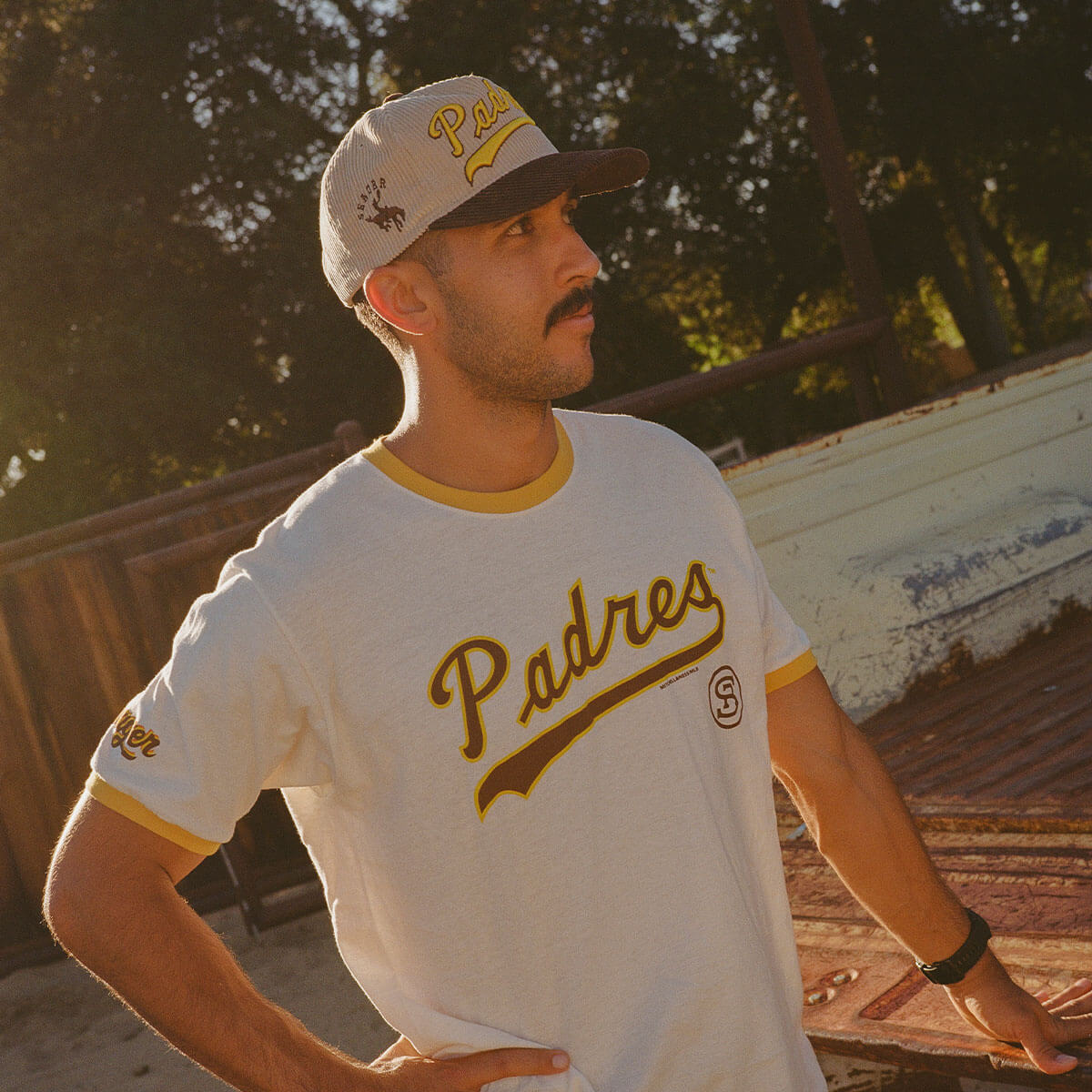 Seager x Padres Origins Corduroy Snapback Cream/Brown