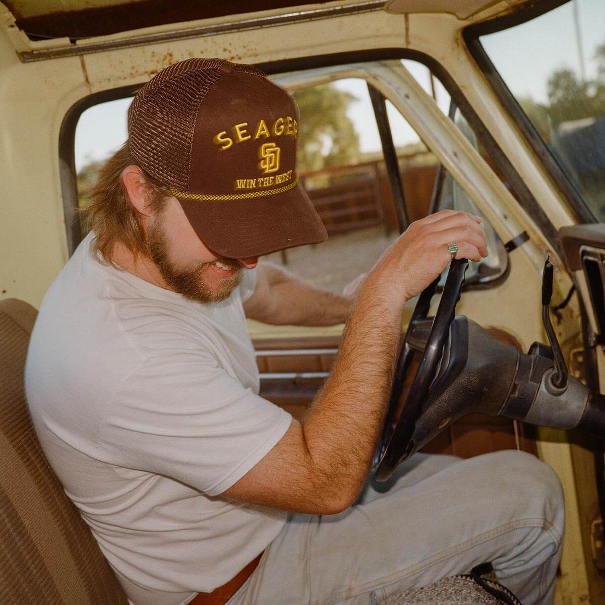 Seager x Padres Western Mesh Snapback Brown