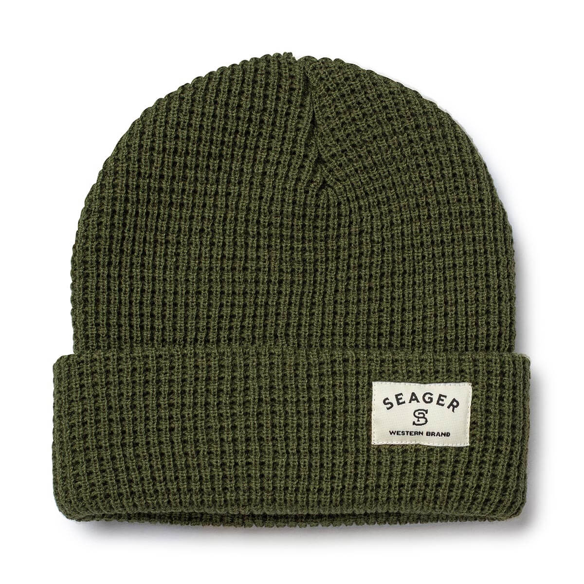 Service Waffle Knit Beanie 2.0 Army – Seager Co.