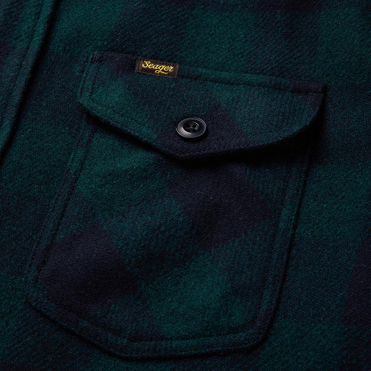 Thick Cut Heavyweight Flannel Dark Blue Green