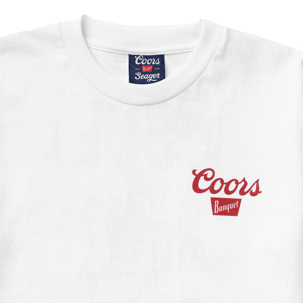 SEAGER X COORS BANQUET BEER RUN TEE WHITE