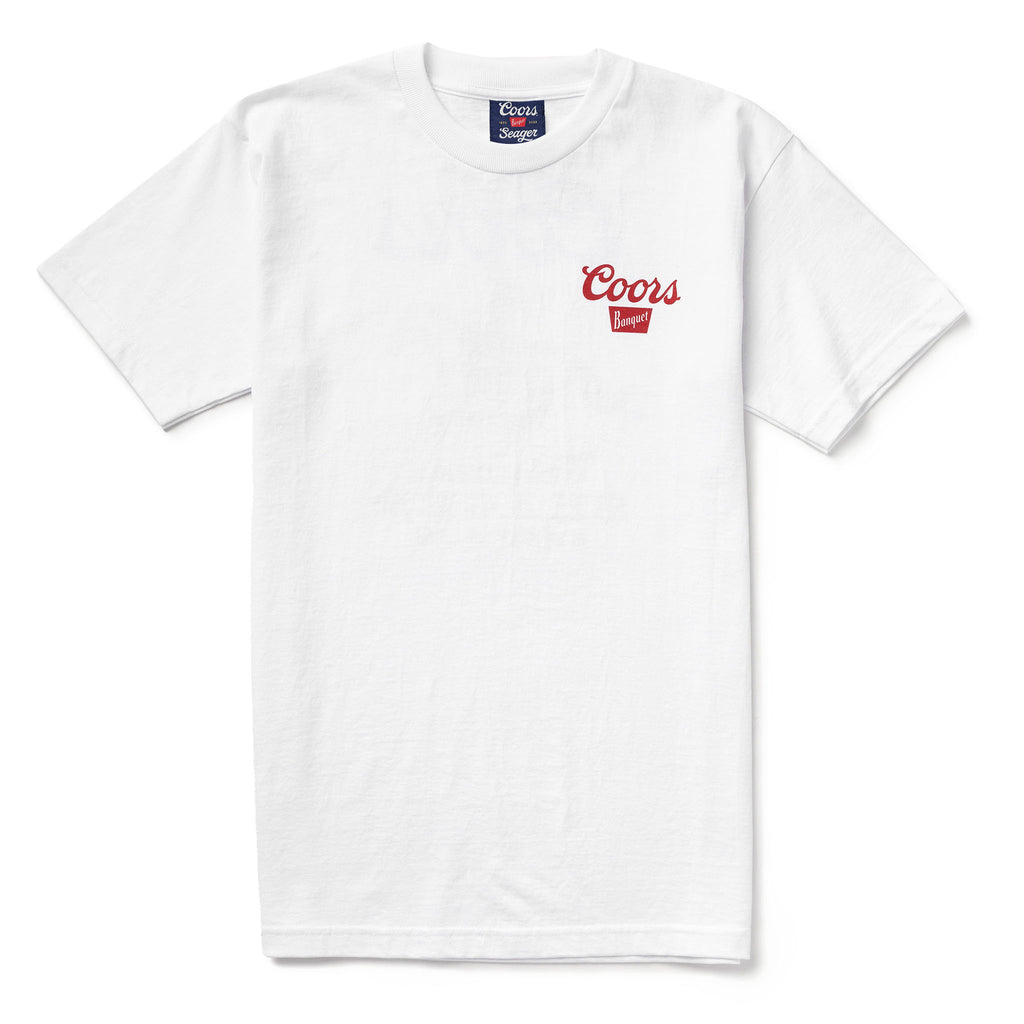 SEAGER X COORS BANQUET BEER RUN TEE WHITE