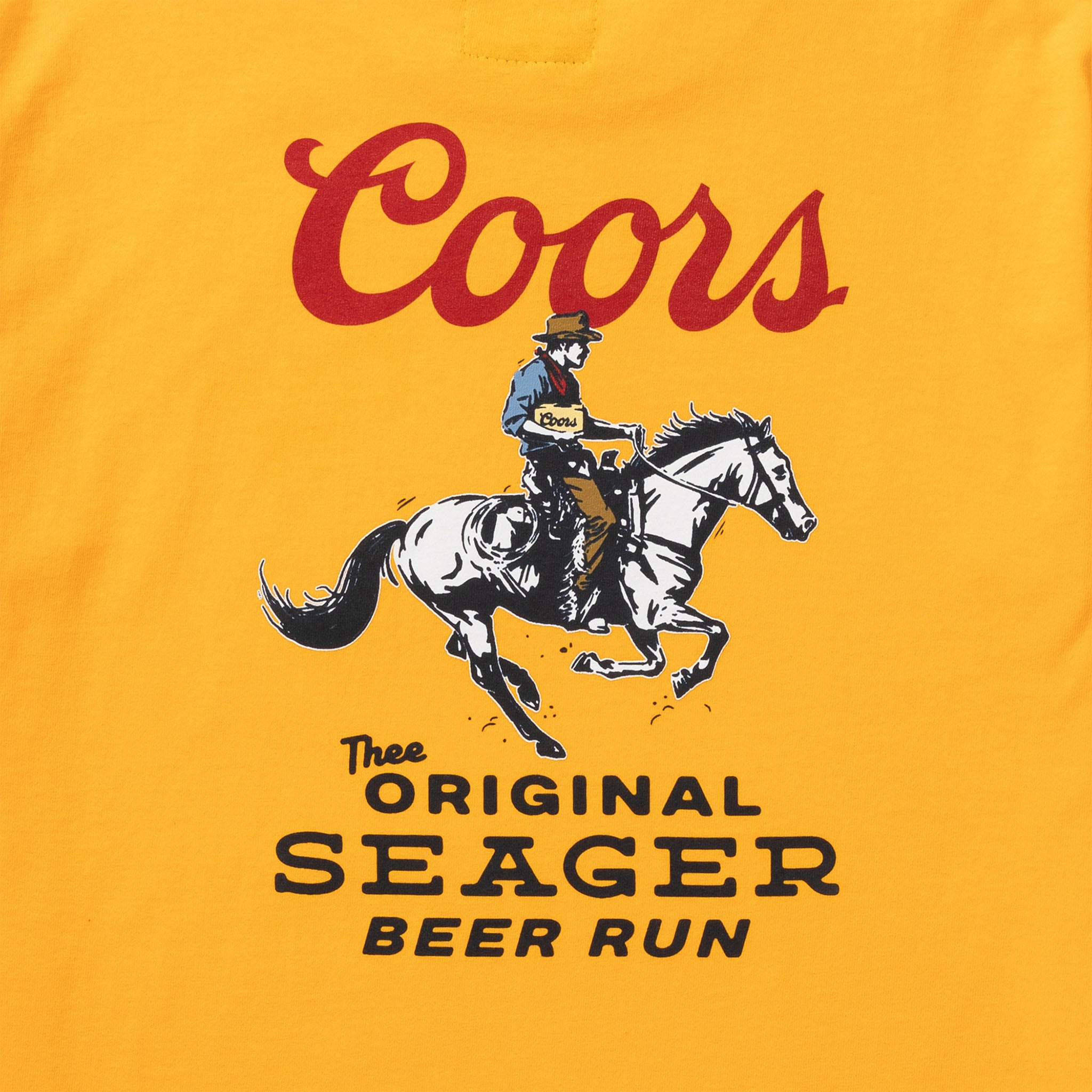 SEAGER X COORS BANQUET BEER RUN TEE YELLOW