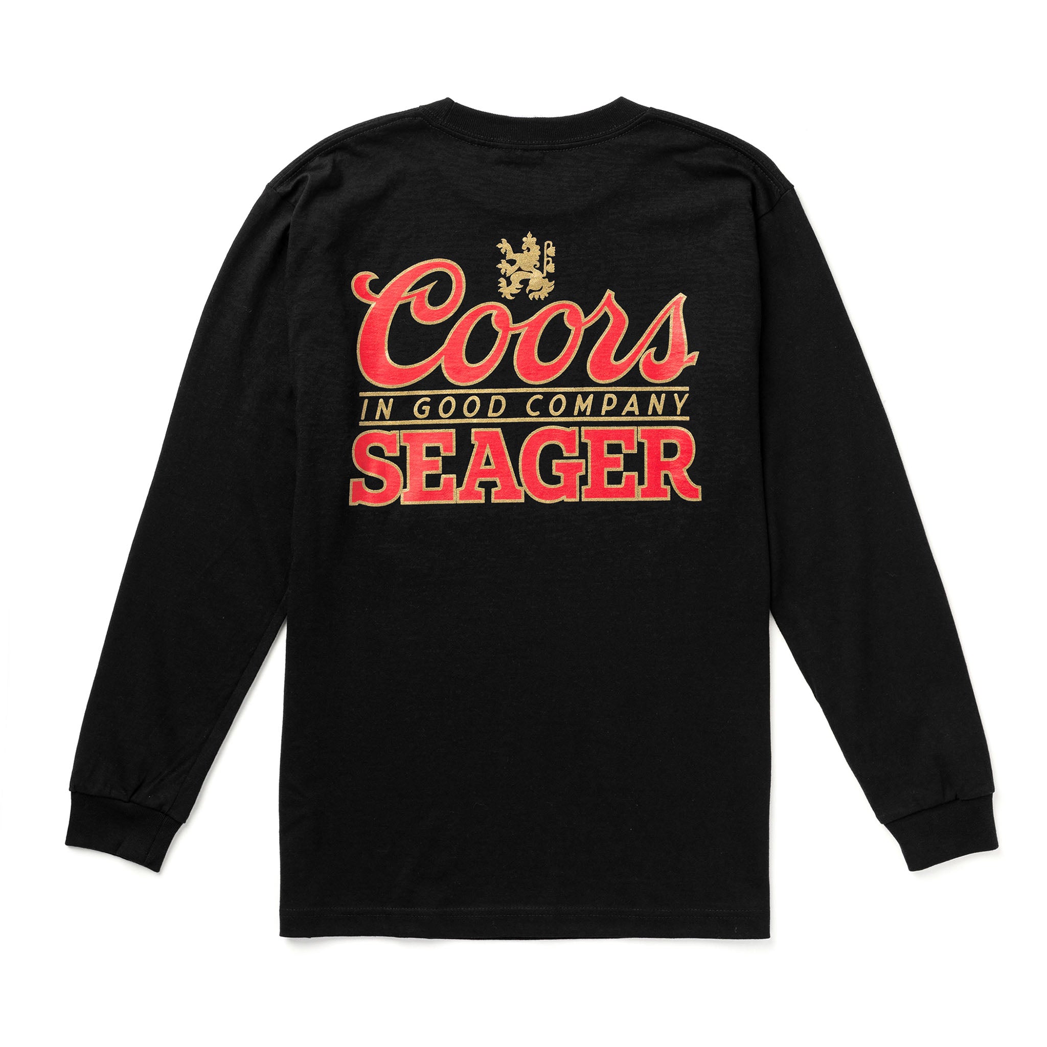 SEAGER X COORS BANQUET BRAND L/S TEE BLACK