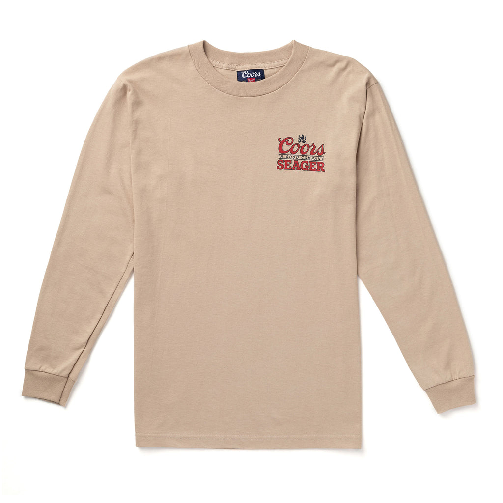 SEAGER X COORS BANQUET BRAND L/S TEE SAND