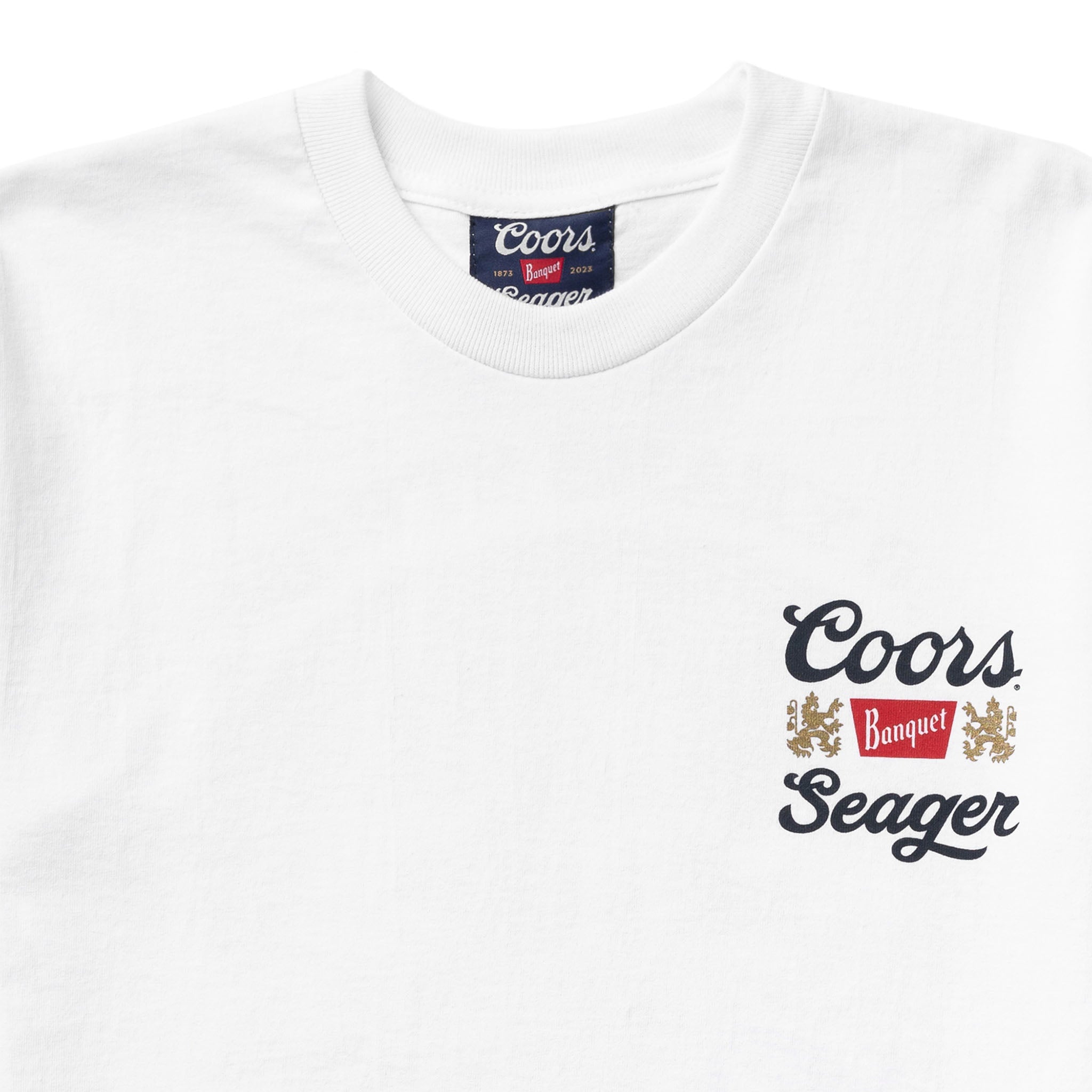 SEAGER X COORS BANQUET CAMP OUT TEE WHITE