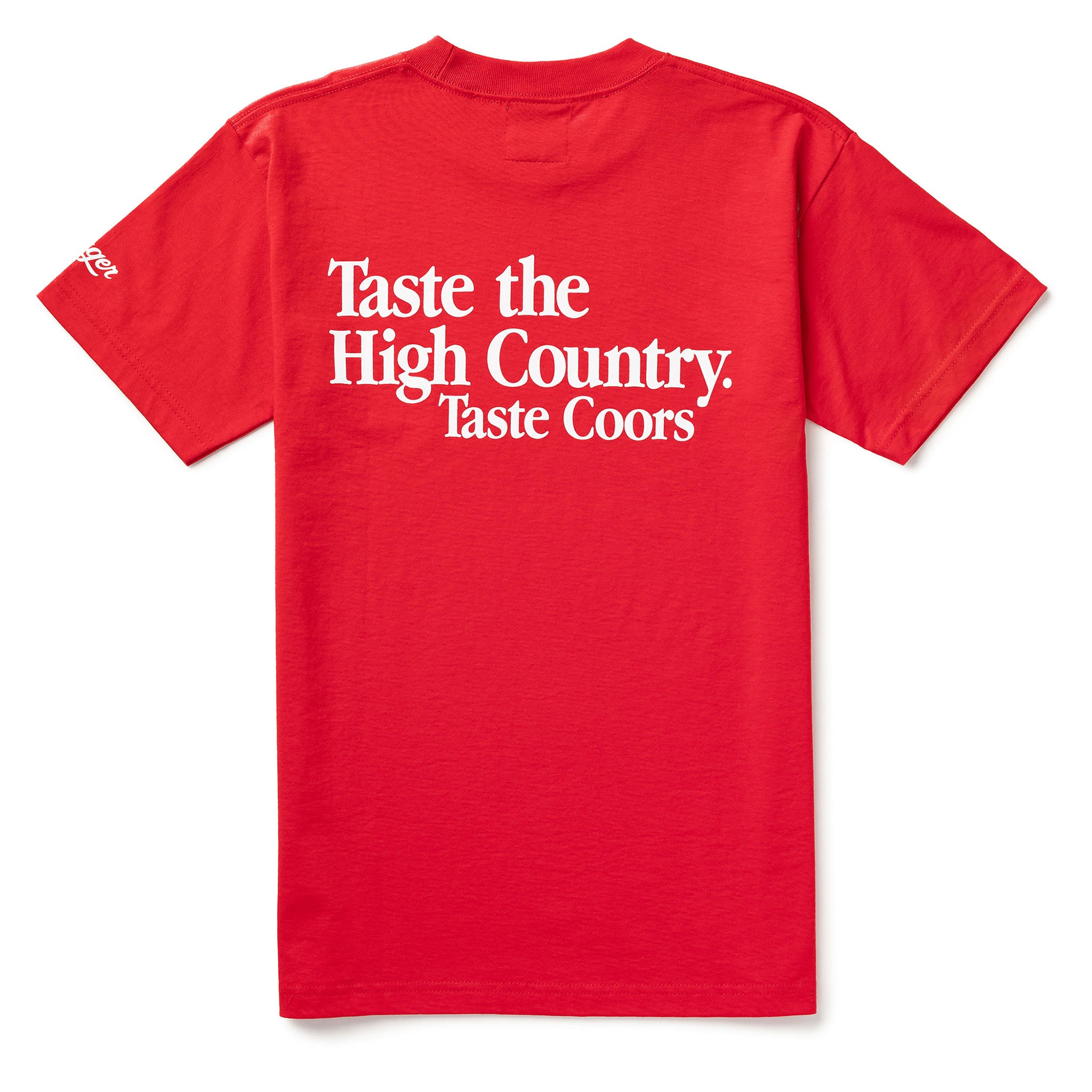 SEAGER X COORS BANQUET TASTE THE HIGH COUNTRY TEE RED