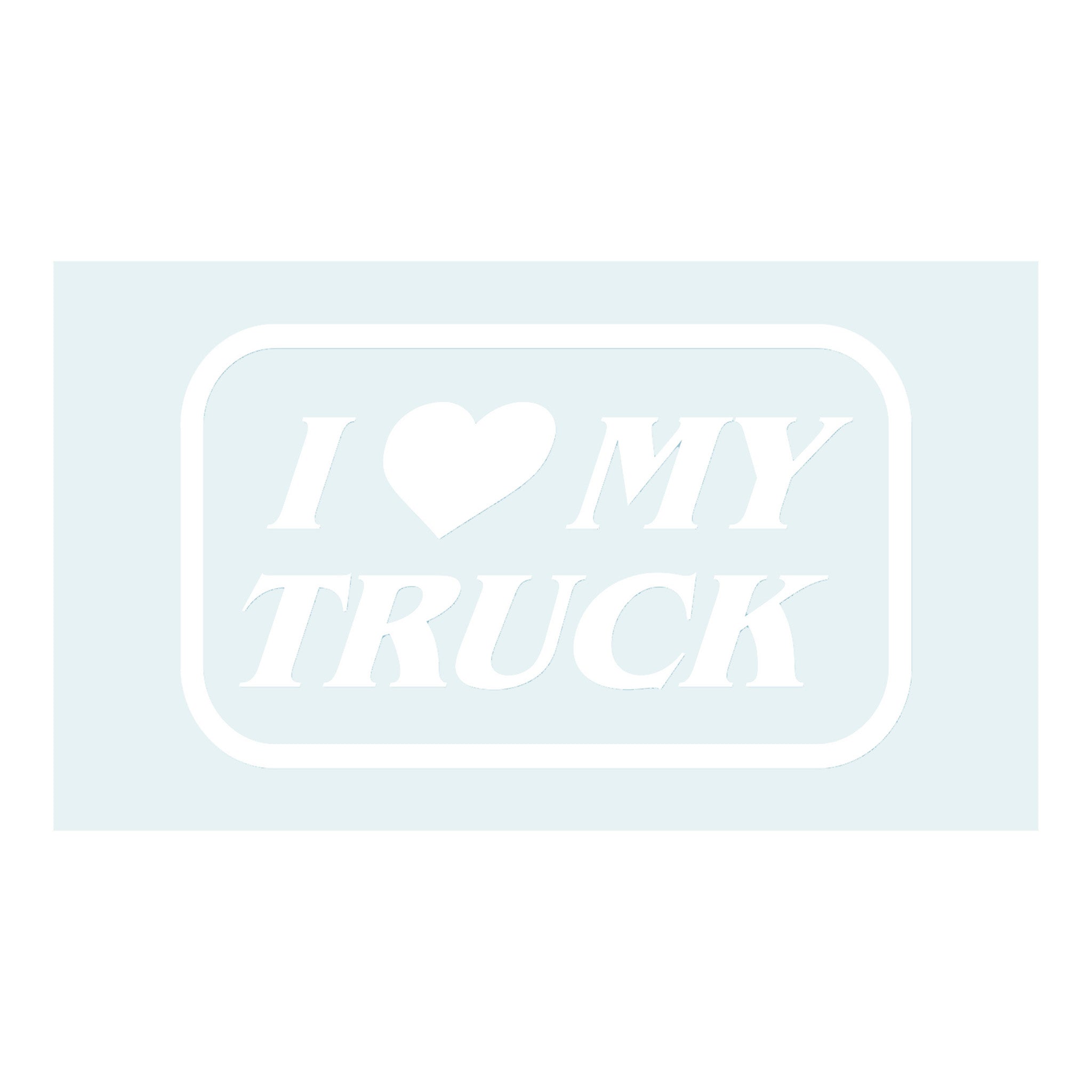 I Heart My Truck Decal White