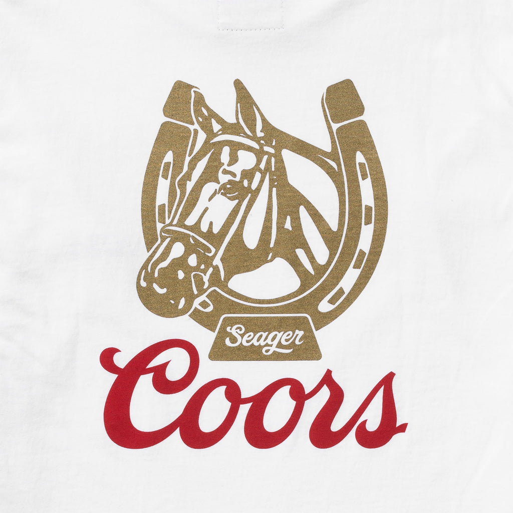 SEAGER X COORS BANQUET LEGACY L/S TEE WHITE