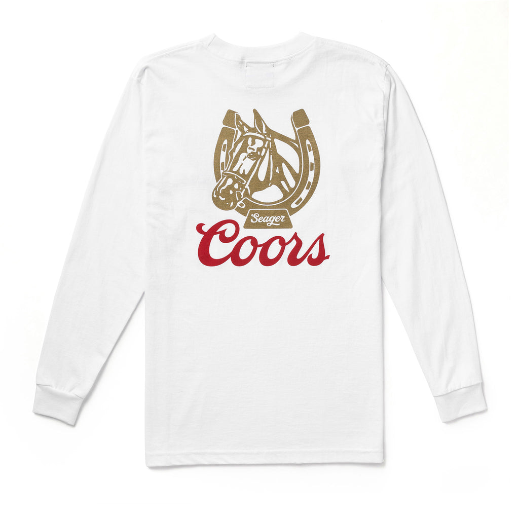 SEAGER X COORS BANQUET LEGACY L/S TEE WHITE