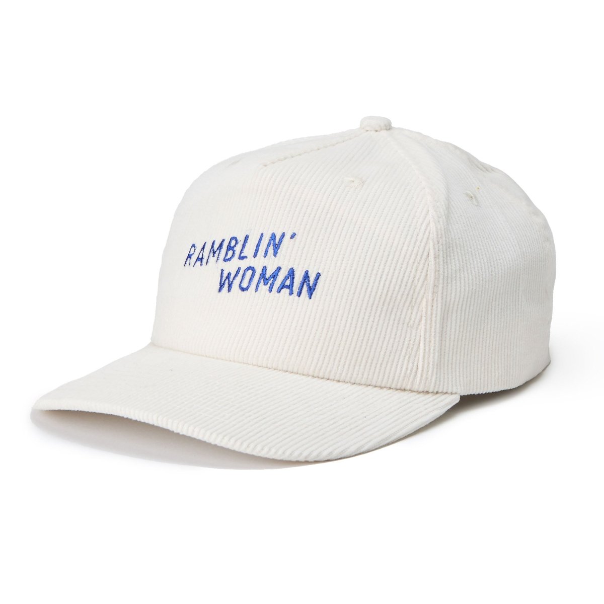 Ramblin' Woman Corduroy Snapback Cream/Blue - Seager Co.