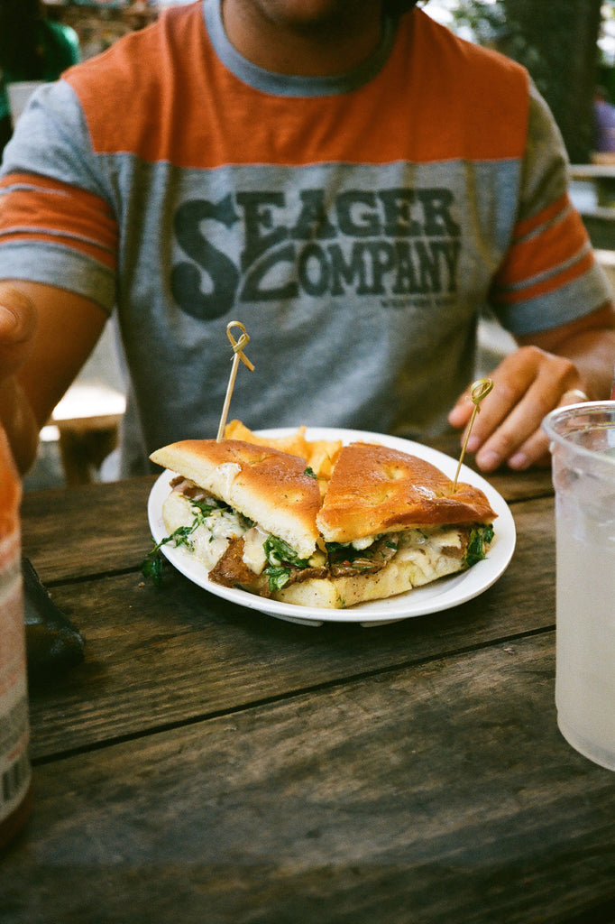 The Riggins Crew Tee Grey/Orange