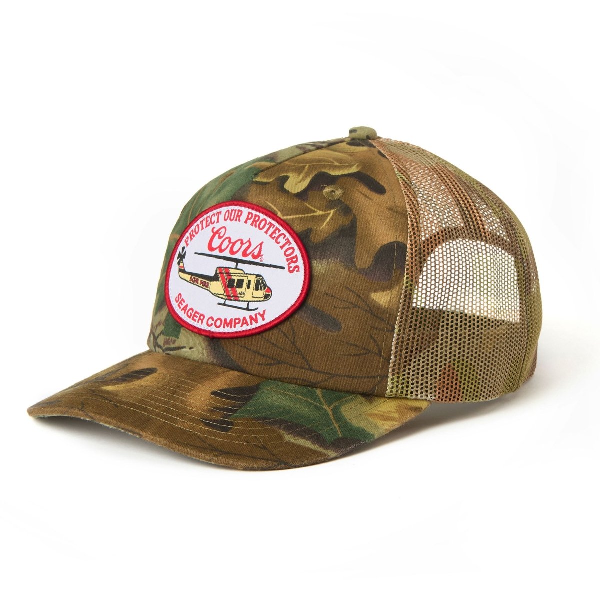 Seager x Coors Banquet Helo Trucker Snapback Real Camo - Seager Co.