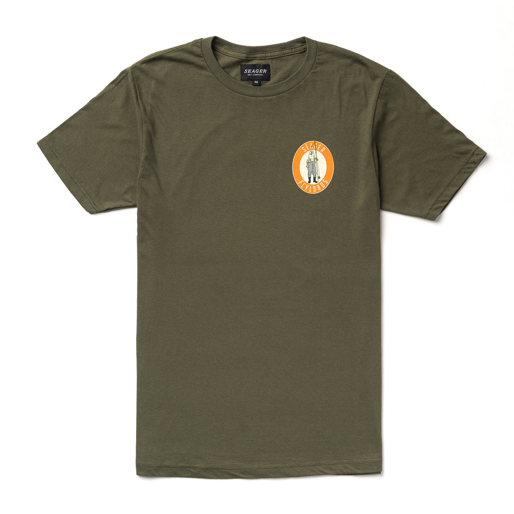 Seager x Flylords Wader Tee Military Green
