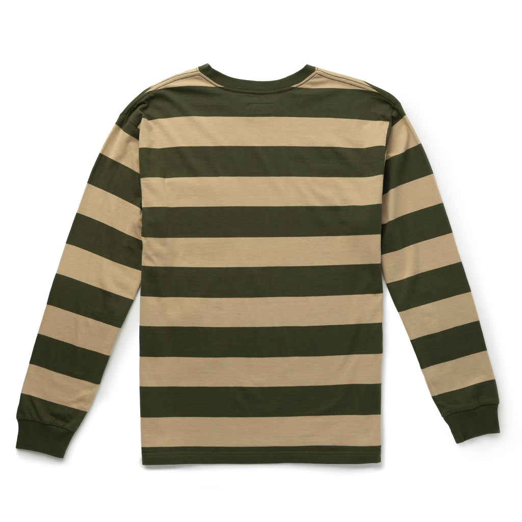 Canyon Stripe Crew LS Forest/Stone