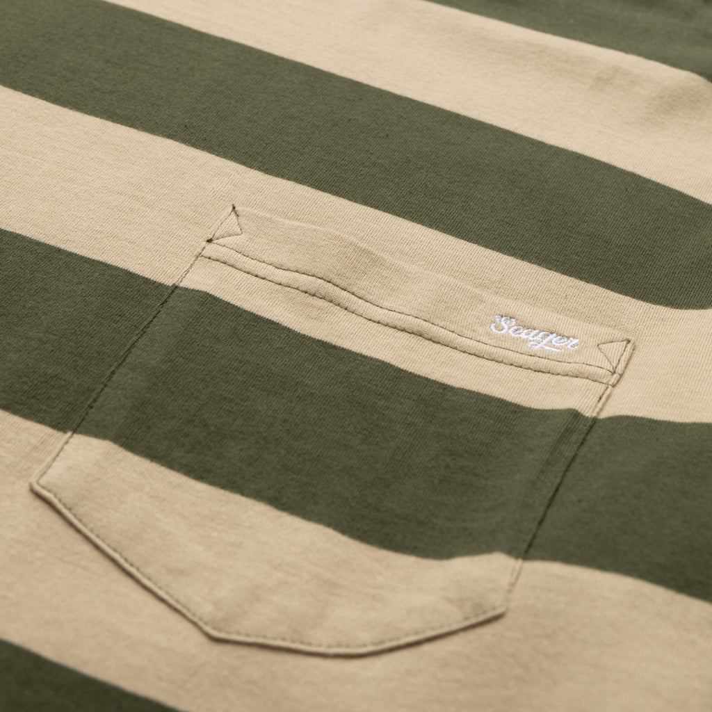 Canyon Stripe Crew LS Forest/Stone