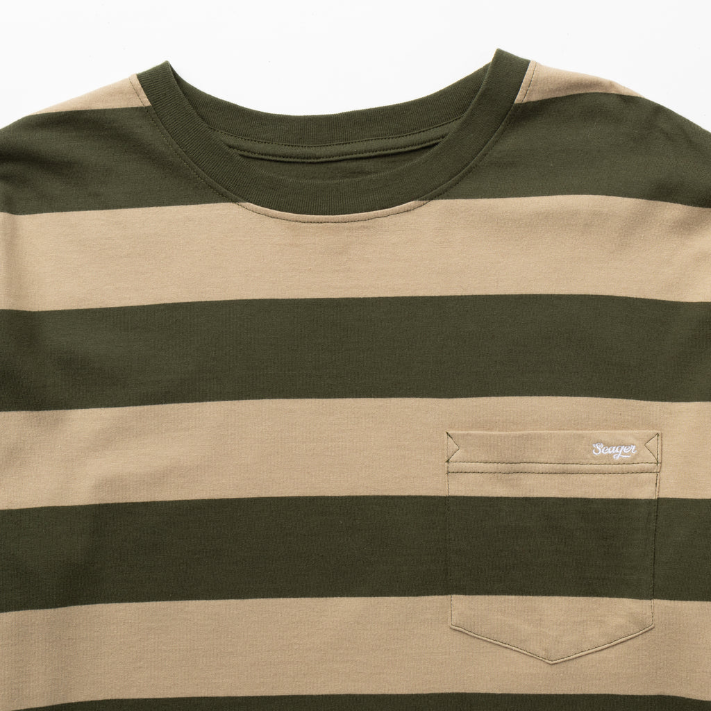 Canyon Stripe Crew LS Forest/Stone